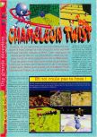Scan of the review of Chameleon Twist published in the magazine Gameplay 64 04, page 1