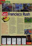 Scan of the review of San Francisco Rush published in the magazine Consoles News 18, page 1