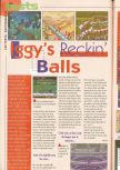 Scan of the review of Iggy's Reckin' Balls published in the magazine Consoles News 25, page 1