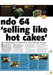 Scan of the article Nintendo 64 selling like hot cakes published in the magazine N64 01, page 2