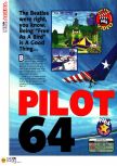 Scan of the review of Pilotwings 64 published in the magazine N64 01, page 1