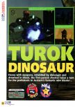 Scan of the review of Turok: Dinosaur Hunter published in the magazine N64 01, page 1