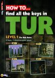 Scan of the walkthrough of Turok: Dinosaur Hunter published in the magazine N64 02, page 1