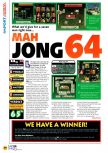 Scan of the review of Mahjong 64 published in the magazine N64 03, page 1