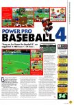 Scan of the review of Jikkyou Powerful Pro Yakyuu 4 published in the magazine N64 03, page 1