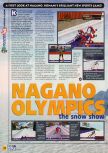 Scan of the preview of Nagano Winter Olympics 98 published in the magazine N64 08, page 6