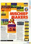 Scan of the review of Mischief Makers published in the magazine N64 08, page 1
