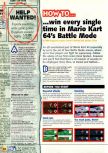 Scan of the walkthrough of Mario Kart 64 published in the magazine N64 08, page 1
