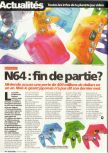 Scan de l'article N64 : fin de partie? paru dans le magazine Game On 07, page 1