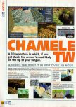 Scan of the review of Chameleon Twist published in the magazine N64 10, page 1