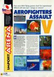 Scan of the review of Aero Fighters Assault published in the magazine N64 11, page 1