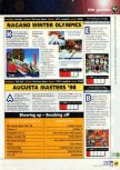 Scan of the preview of Nagano Winter Olympics 98 published in the magazine N64 11, page 1