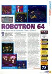 Scan of the review of Robotron 64 published in the magazine N64 12, page 1