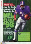 Scan of the walkthrough of NFL Quarterback Club '98 published in the magazine N64 12, page 1