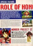 Scan of the preview of Wonder Project J2 published in the magazine Nintendo Official Magazine 54, page 1