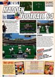 Scan of the preview of Madden Football 64 published in the magazine Nintendo Official Magazine 63, page 1