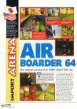 Scan of the review of Airboarder 64 published in the magazine N64 16, page 1