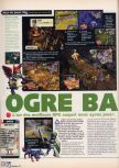 Scan of the review of Ogre Battle 64: Person of Lordly Caliber published in the magazine X64 24, page 1