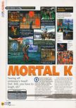 Scan of the review of Mortal Kombat 4 published in the magazine N64 20, page 1