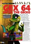 Scan of the review of Gex 64: Enter the Gecko published in the magazine N64 21, page 1