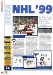 Scan of the review of NHL '99 published in the magazine N64 22, page 1