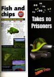 Scan of the preview of Bass Hunter 64 published in the magazine N64 23, page 1