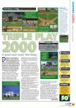Scan of the review of Triple Play 2000 published in the magazine N64 29, page 1