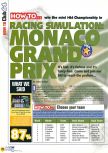 Scan of the walkthrough of Monaco Grand Prix Racing Simulation 2 published in the magazine N64 29, page 1
