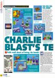 Scan of the review of Charlie Blast's Territory published in the magazine N64 30, page 1