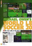 Scan of the review of Michael Owen's World League Soccer 2000 published in the magazine N64 33, page 1