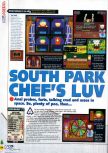 Scan of the review of South Park: Chef's Luv Shack published in the magazine N64 36, page 1