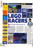 Scan of the review of Lego Racers published in the magazine N64 36, page 1