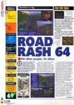 Scan du test de Road Rash 64 paru dans le magazine N64 36, page 1