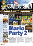 Scan of the preview of Mario Party 2 published in the magazine N64 37, page 4
