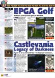 Scan of the preview of Castlevania: Legacy of Darkness published in the magazine N64 37, page 1