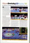 Scan of the review of Wayne Gretzky's 3D Hockey published in the magazine N64 Gamer 02, page 1