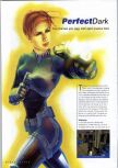 Scan of the review of Perfect Dark published in the magazine N64 Gamer 30, page 2