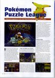 Scan of the review of Pokemon Puzzle League published in the magazine N64 Gamer 34, page 1
