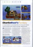 Scan of the review of Charlie Blast's Territory published in the magazine N64 Gamer 17, page 1