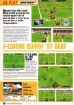 Scan of the preview of J-League Eleven Beat published in the magazine Nintendo Official Magazine 64, page 1