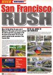 Scan du test de San Francisco Rush paru dans le magazine Nintendo Official Magazine 64, page 1