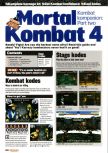 Scan of the walkthrough of Mortal Kombat 4 published in the magazine Nintendo Official Magazine 74, page 1