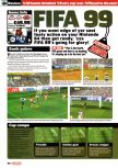 Scan du test de FIFA 99 paru dans le magazine Nintendo Official Magazine 77, page 1
