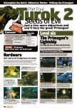 Scan of the walkthrough of Turok 2: Seeds Of Evil published in the magazine Nintendo Official Magazine 79, page 1