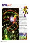 Scan of the review of Starshot: Space Circus Fever published in the magazine N64 Gamer 10, page 1