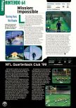 Scan of the preview of NFL Quarterback Club '99 published in the magazine Electronic Gaming Monthly 108, page 1