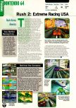 Scan of the preview of Rush 2: Extreme Racing published in the magazine Electronic Gaming Monthly 112, page 1