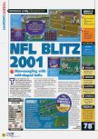 Scan of the review of NFL Blitz 2001 published in the magazine N64 51, page 1