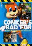 Scan of the review of Conker's Bad Fur Day published in the magazine N64 53, page 1