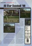 Scan of the review of All-Star Baseball 99 published in the magazine Hyper 57, page 1
